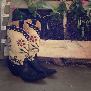 Handmade Fancy Cowgirl Boots Straight Up Leather